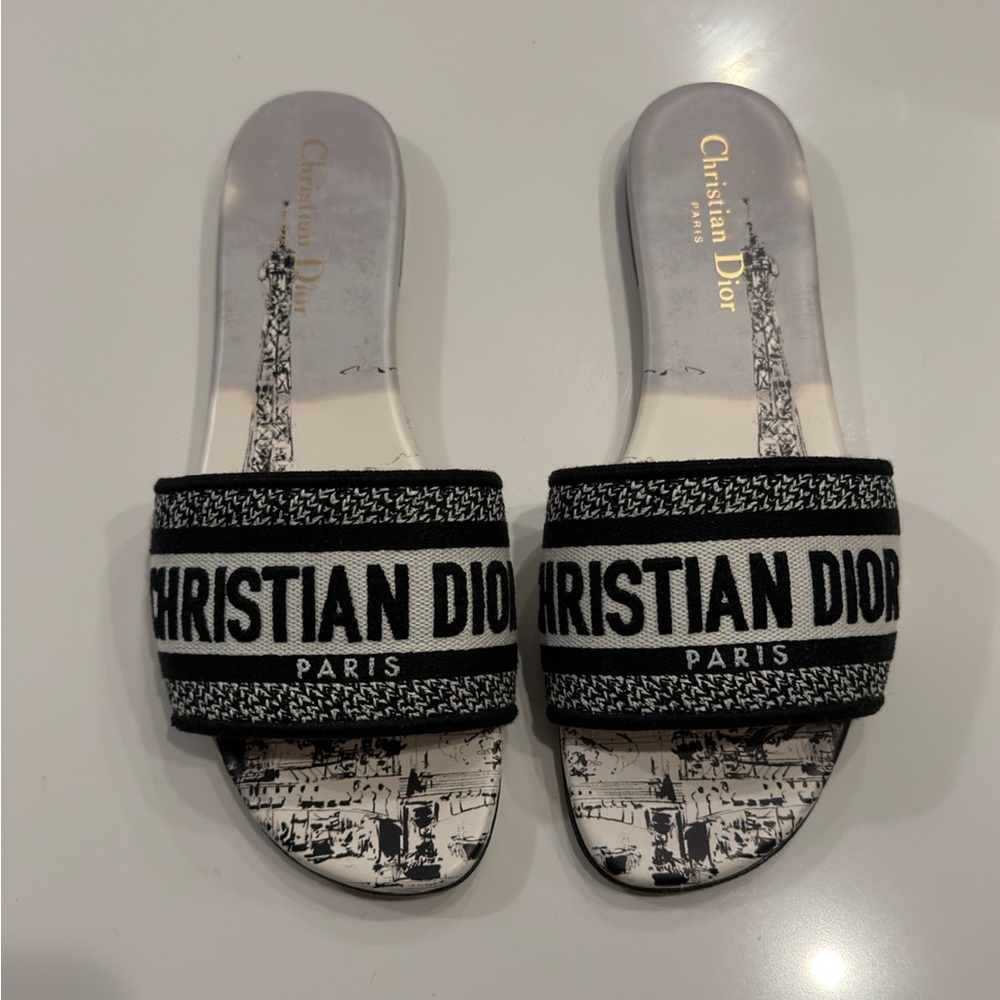 Authentic dior dway sandals slides